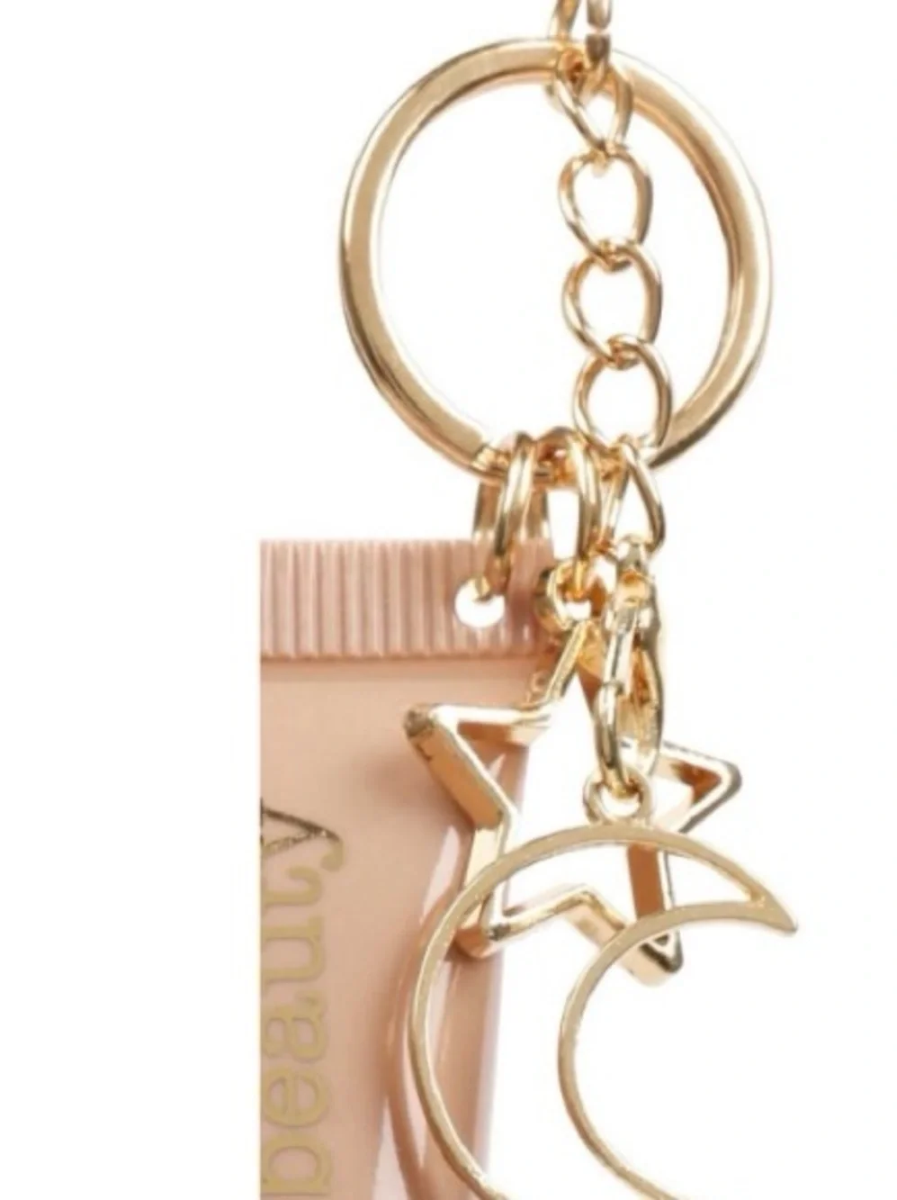 x + y = beauty Charmed Lip Gloss Vanilla Brown + Gold Charm Clip + Key Chain NIP